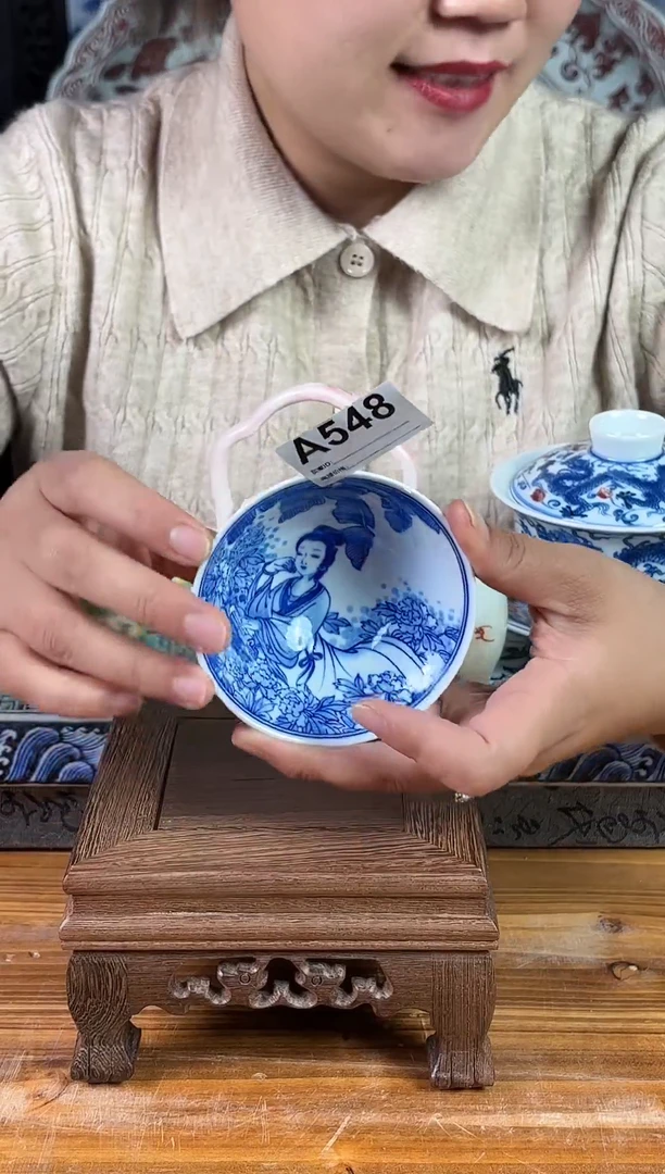 摆件景德镇陶瓷茶杯茶具摆件A548