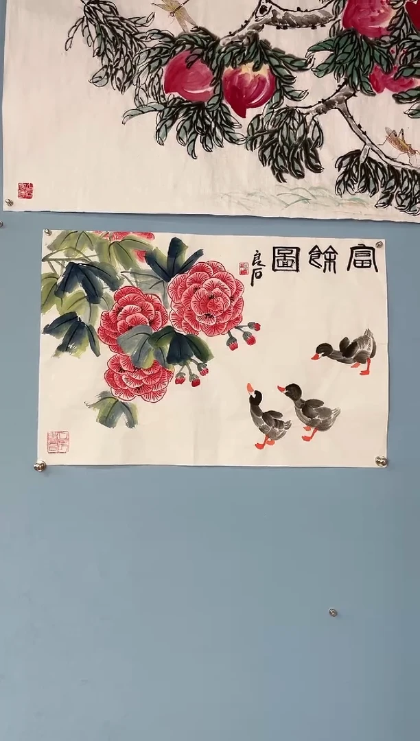 国画武天庆芙蓉鸭子
