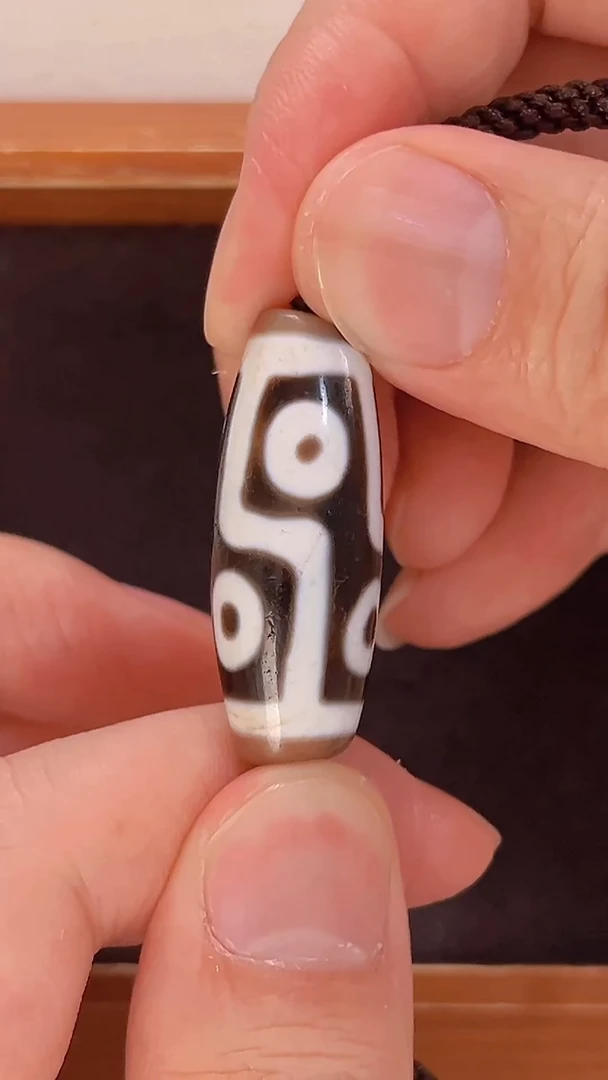 未镶嵌颈饰玛瑙/玉髓行运朱砂全手折线六眼36.1*13.2