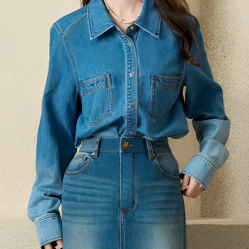 姚领YAOLY牛仔衬衫