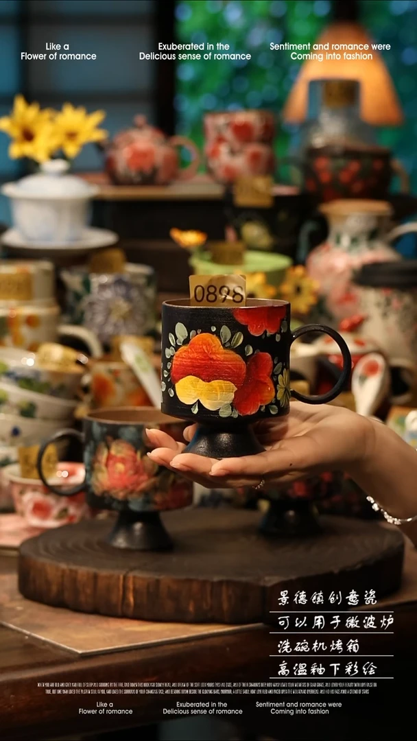 陶瓷景德镇高温釉下彩手工手绘款式