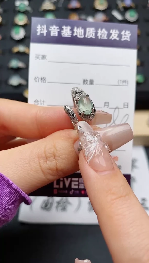 翡翠戒指银S925镶嵌...........