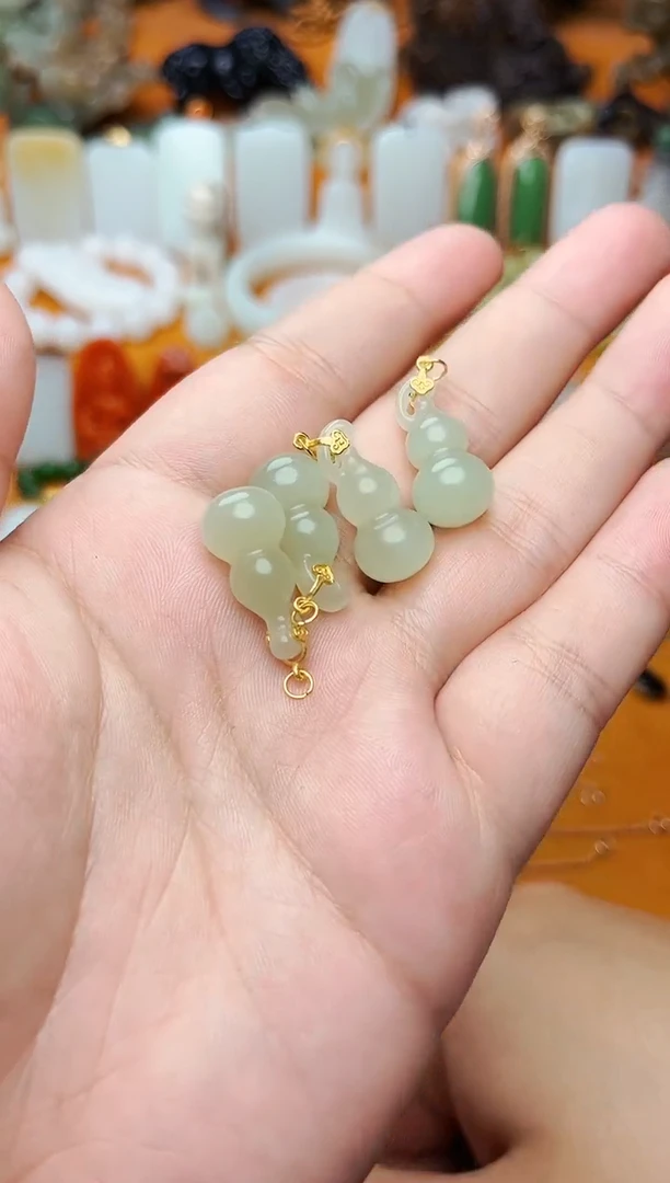 【闪购商品】和田玉颈饰银S925镶嵌葫芦多样性拍一发一