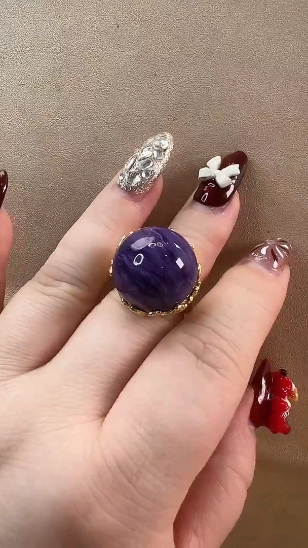 【闪购商品】查罗石（紫龙晶）戒指未镶嵌戒指