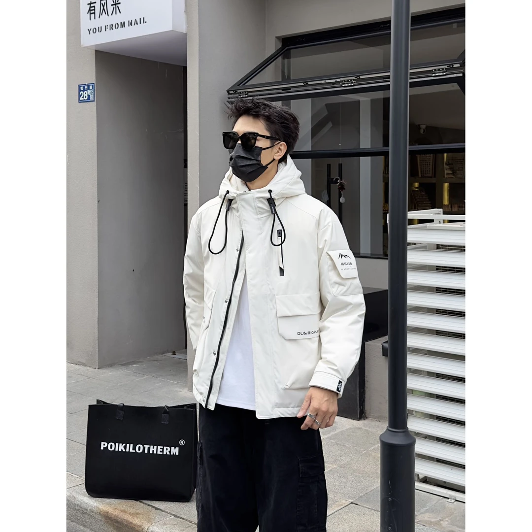 *Y9931#总#【柔温驿站】冬季情侣加厚时尚百搭潮流连帽90绒羽绒服
