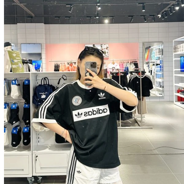 Adidas三叶草 纯棉运动短袖圆领T恤时尚休闲透气宽松潮流KC2603