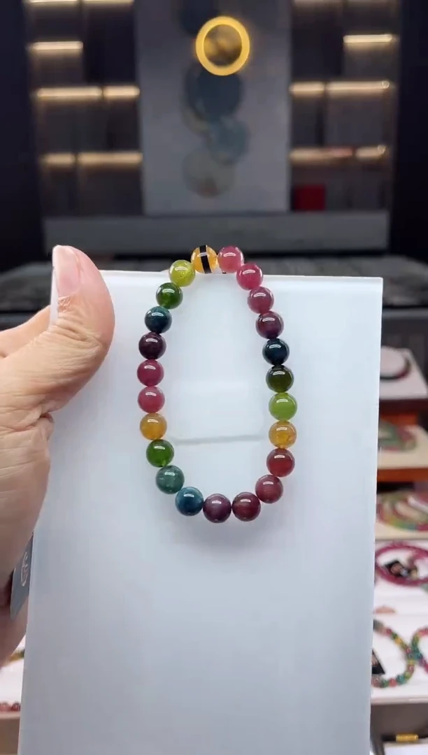 未镶嵌单圈手串8mm+碧玺（多样性发一条）Q