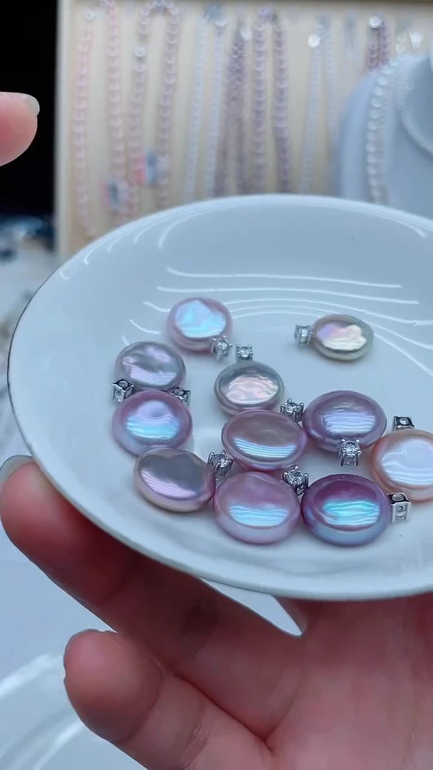 淡水珍珠银S925镶嵌吊坠(不含链)吊坠多样性发其一