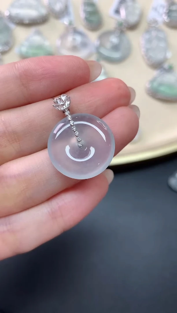 翡翠18K金镶嵌吊坠(不含链)Y192|4980