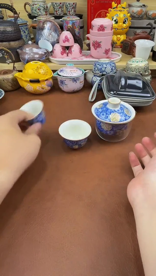 陶瓷茶具摆件旅行套组