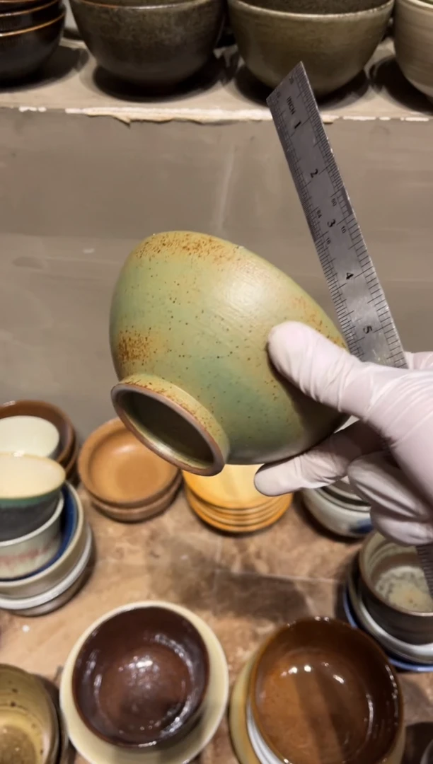 【闪购商品】瓷片532绿色手工复古小碗1个