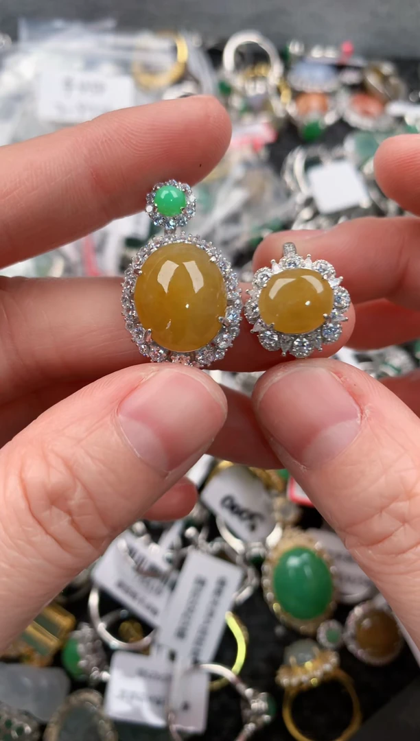 银S925镶嵌戒指翡翠333---4