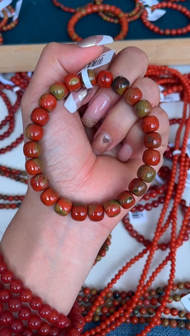 手串未镶嵌南红玛瑙大山包三彩包浆老型9mm单圈A39