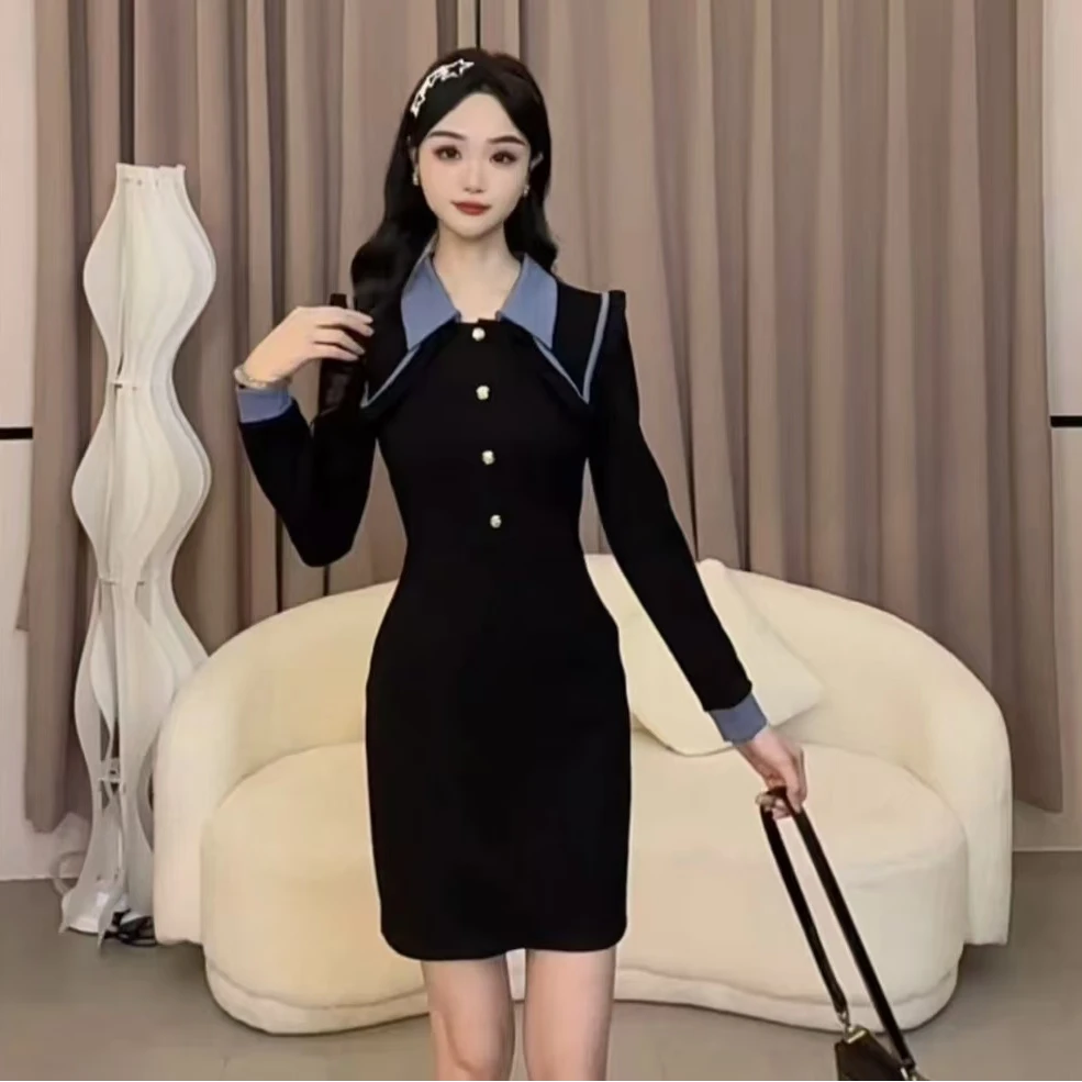 【小葵】秋季新款赫本风法式轻熟名媛收腰设计感连衣裙SYMWW406228