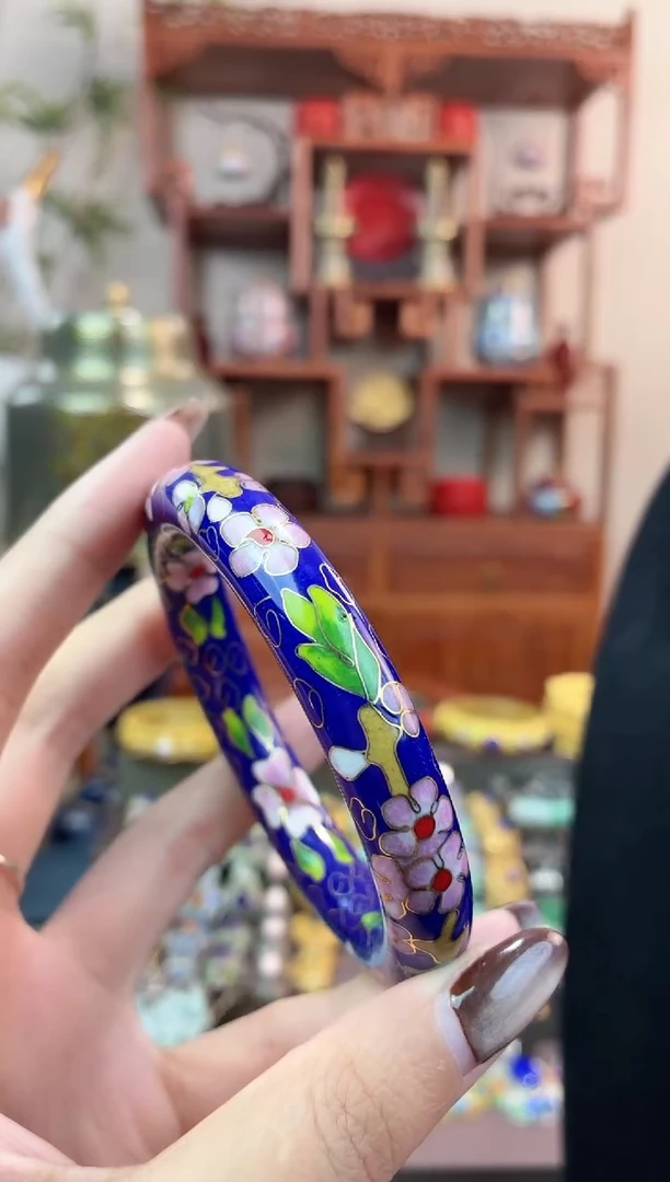 非遗手工景泰蓝镯子宝蓝