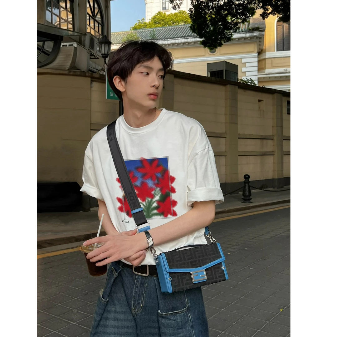 重磅潮牌设计感美式短袖男潮流宽松ins港风文艺小清新男生t恤