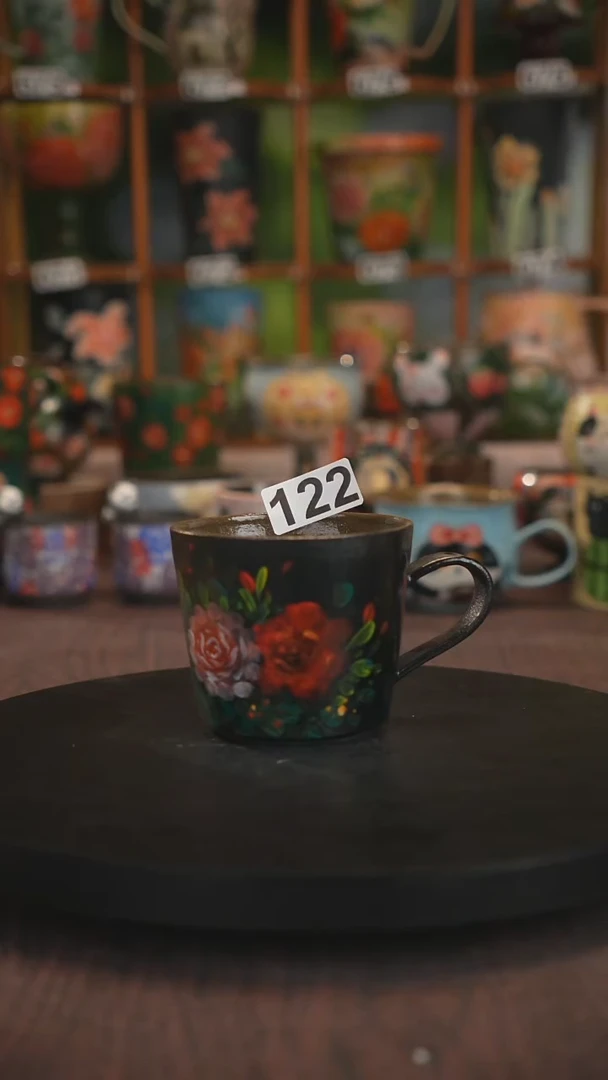 紫砂油画手绘釉下彩122