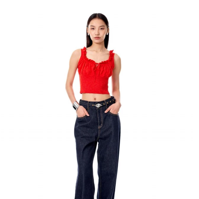 【LOCAT】marrmo  褶皱花朵装饰一字肩  MA511Z1296