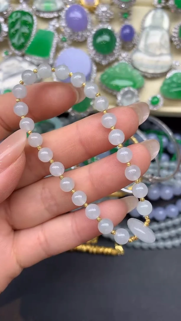 未镶嵌手串翡翠38-雪姐翡翠天天见