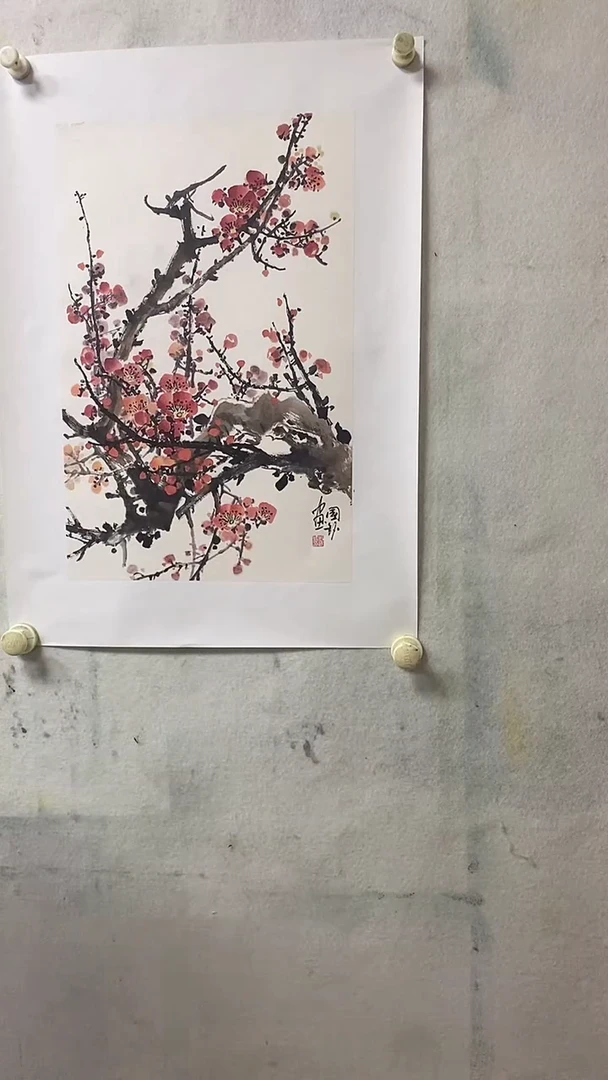 国画刘国铭手绘《梅花》8