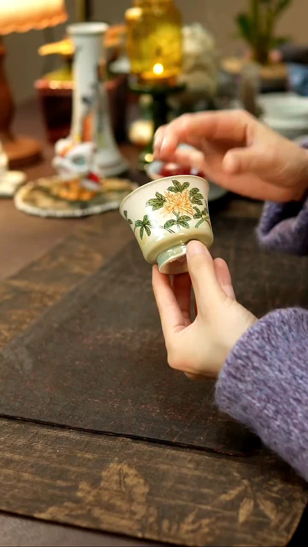 景德镇陶瓷杯碗柴烧多人