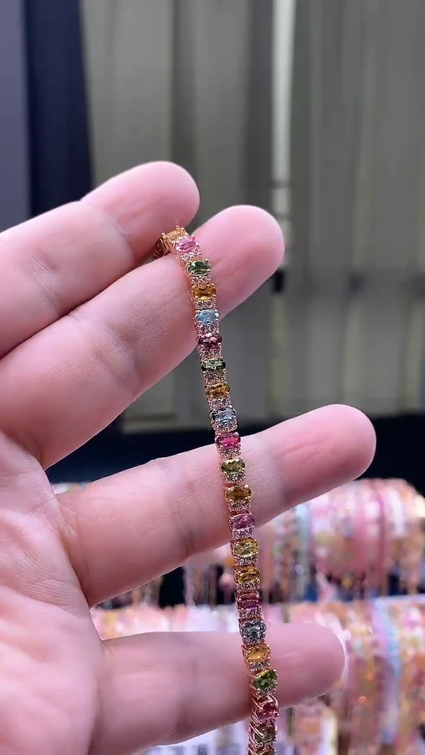 【闪购商品】碧玺手链银S925镶嵌4535354354354354