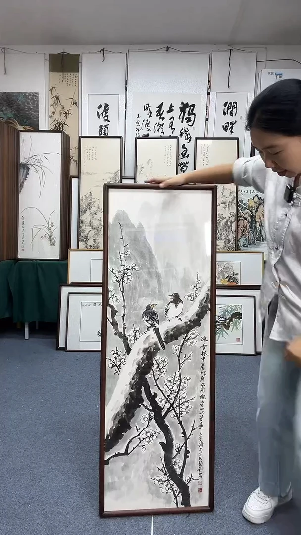国画42*122实木画框京东包邮手绘
