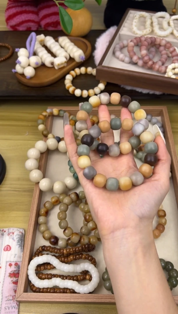 手串菩提根/象牙果卡14马卡龙磨砂工艺桶176