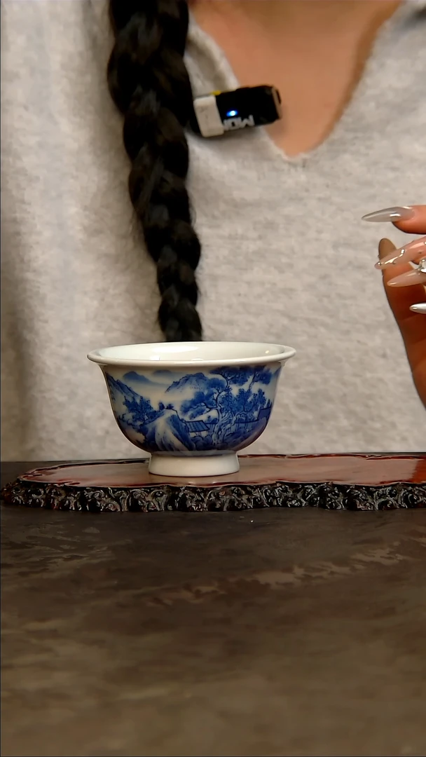 【闪购商品】青花手绘山水主人杯