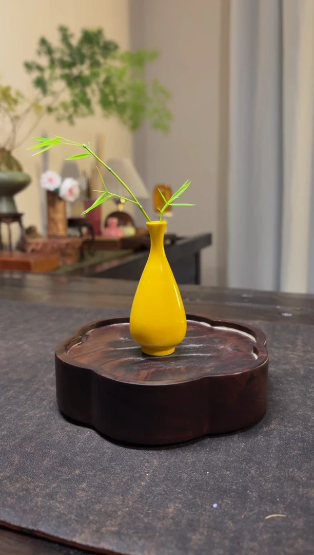 瓶陶瓷小花瓶迷你花器摆件中式（不含花）