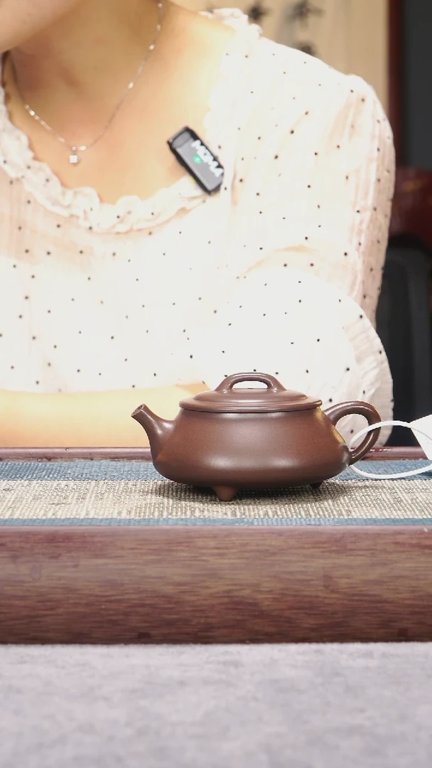 茶壶紫砂紫泥三足石瓢