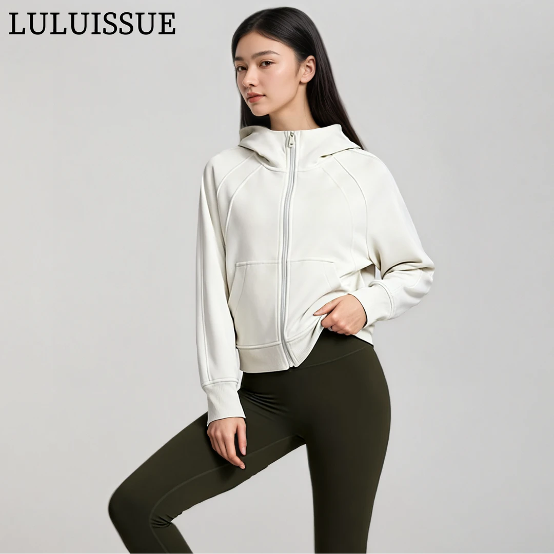 LULUISSUE女士运动健身户外外套拉炼连帽衫卫衣长袖秋冬瑜伽服