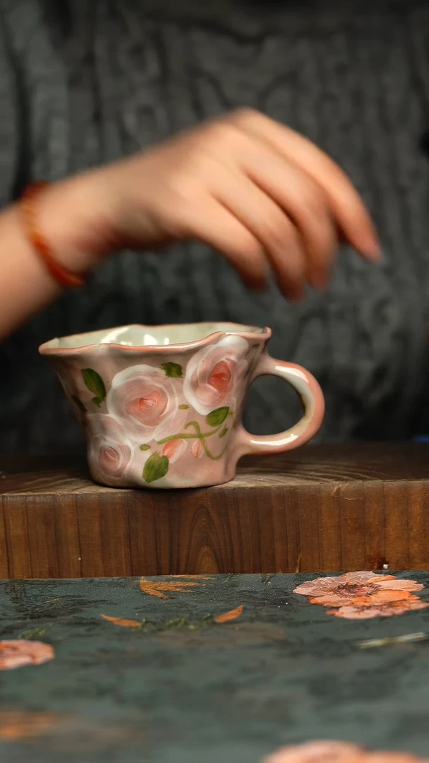杯釉下彩手工手绘同款陶器