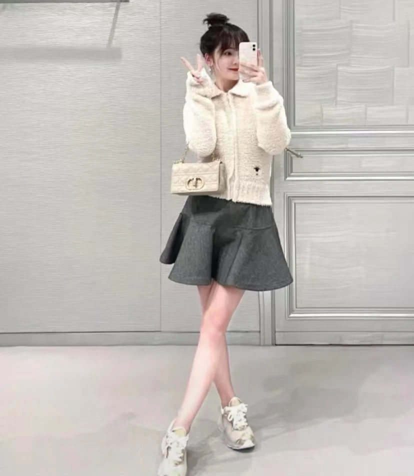 99新 DIOR/迪奥 潮奢豆 严选/米色蜜蜂刺绣夹克/H12238