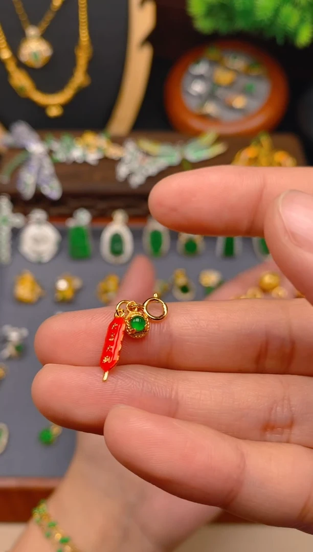 【闪购商品】翡翠吊坠(不含链)银S925镶嵌冰糖葫芦