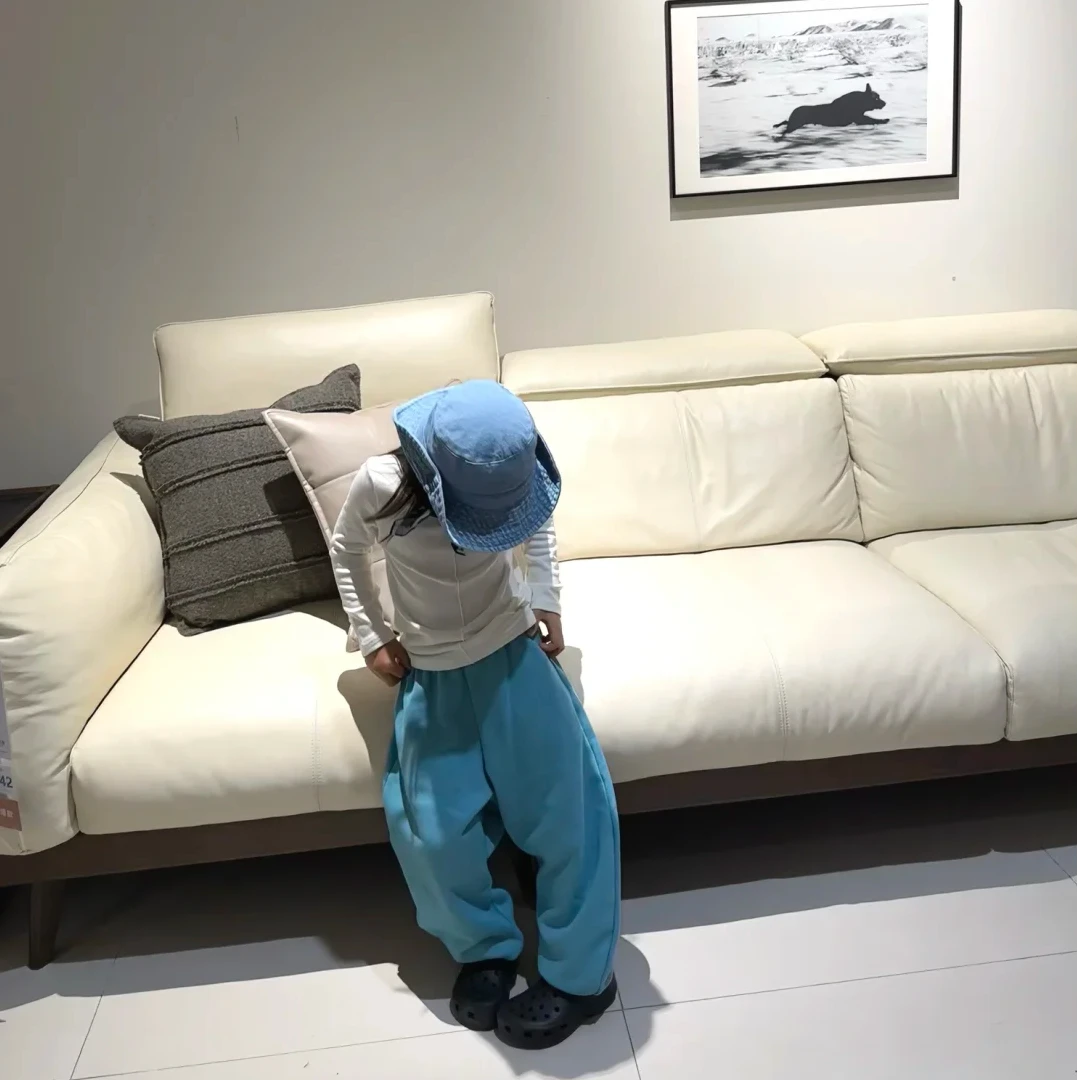 壹妈潮酷套装秋季男女童休闲白色半领长袖打底衫上衣宽松运动卫裤