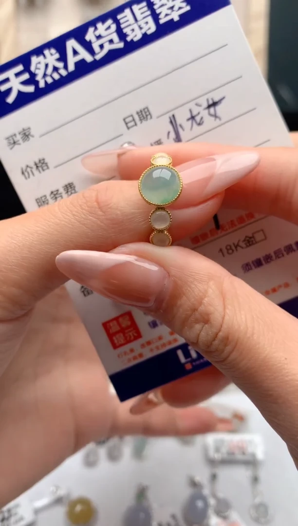 【闪购商品】翡翠戒指银S925镶嵌3号