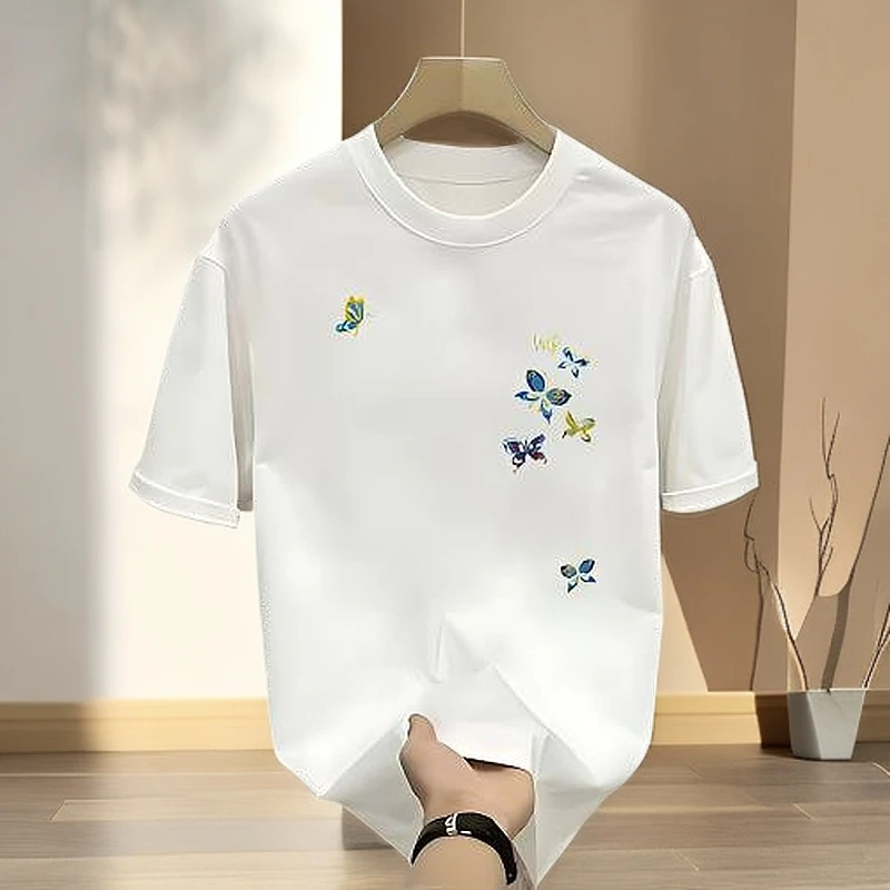 美式痞帅重磅纯棉休闲短袖T恤男女款夏季ins潮牌街头宽松圆领上衣