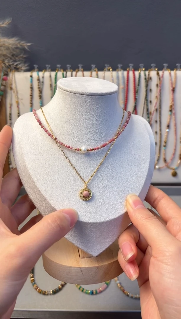 【闪购商品】石英质玉项链合金18号