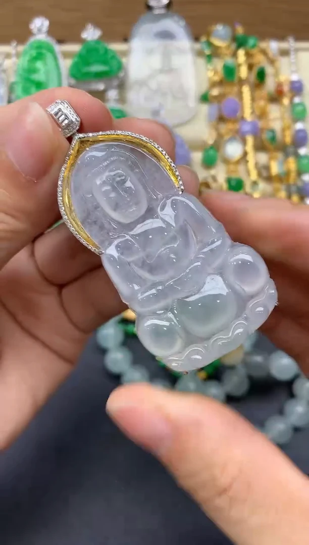 翡翠18K金镶嵌颈饰195-中国好珍宝