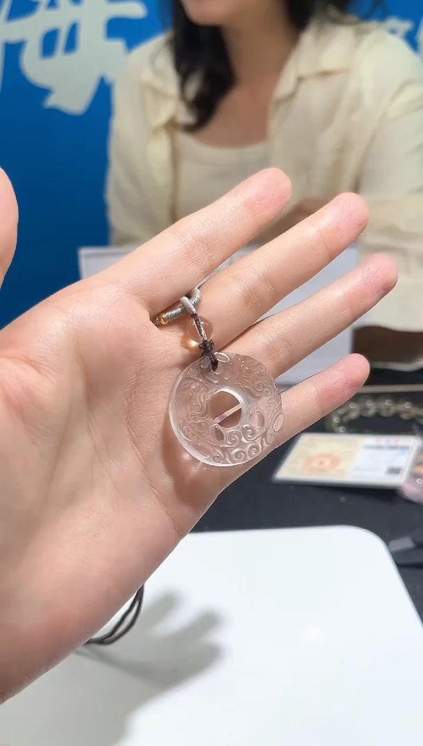 颈饰未镶嵌水晶61号白水晶圆形平安扣貔貅吊坠