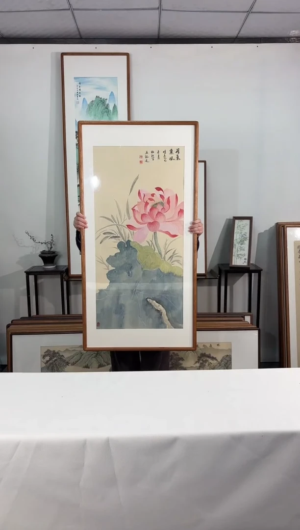 国画手绘*荷气熏风*62*122cm