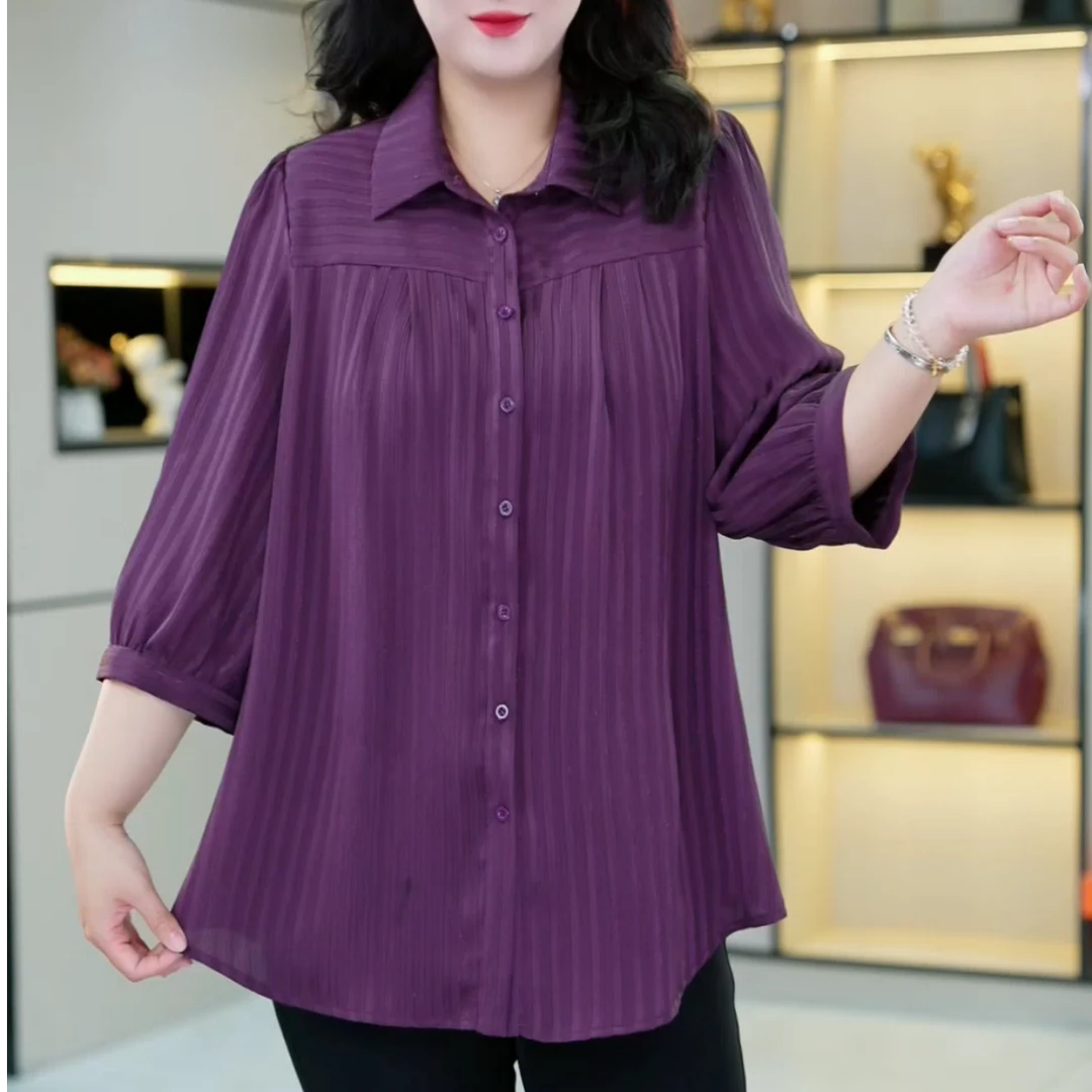 丹思慕大码女装2025年显瘦气质百搭春夏薄款宽松遮肚夏季250299