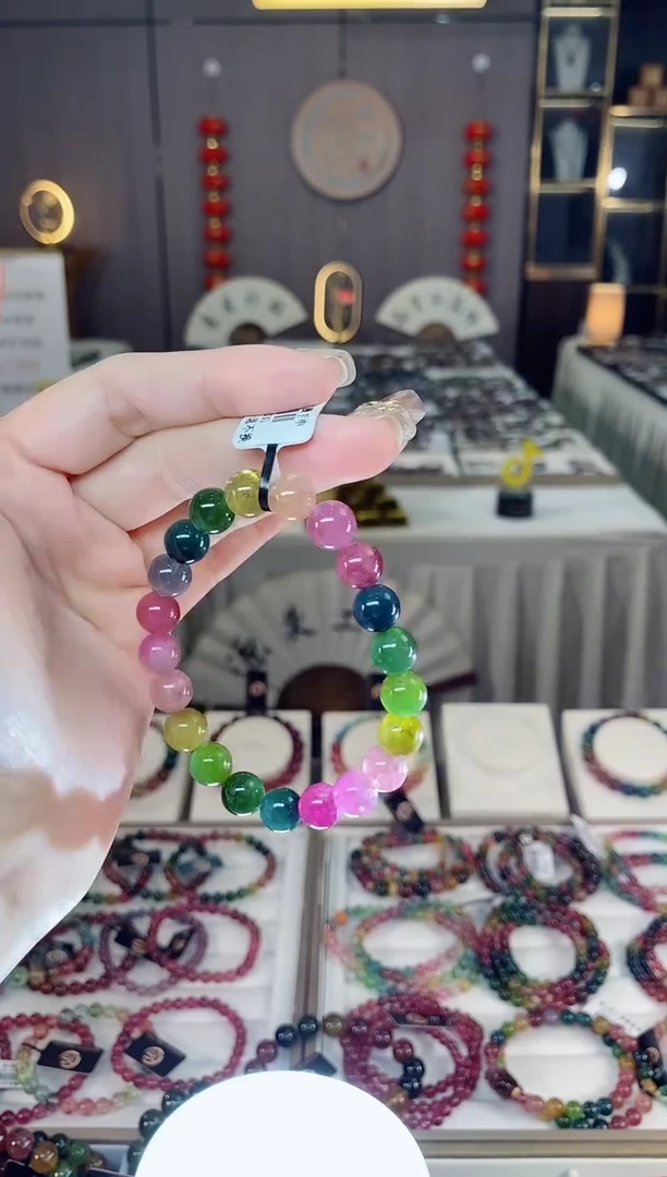 未镶嵌老矿碧玺单圈手串9mm+碧玺dan多样性发货一条