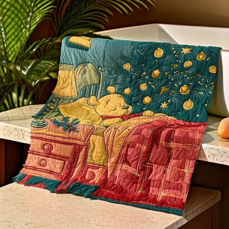 【静静-圣诞维尼】200*230cm A类全棉纱布云朵泡芙被