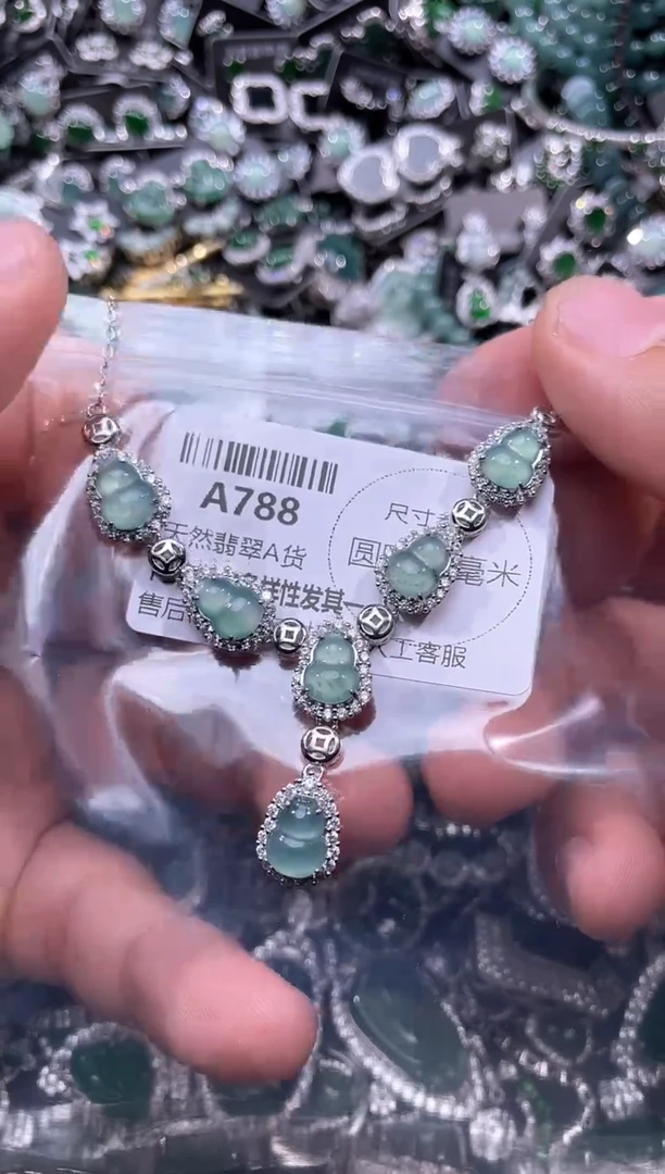 翡翠未镶嵌颈饰A788项链