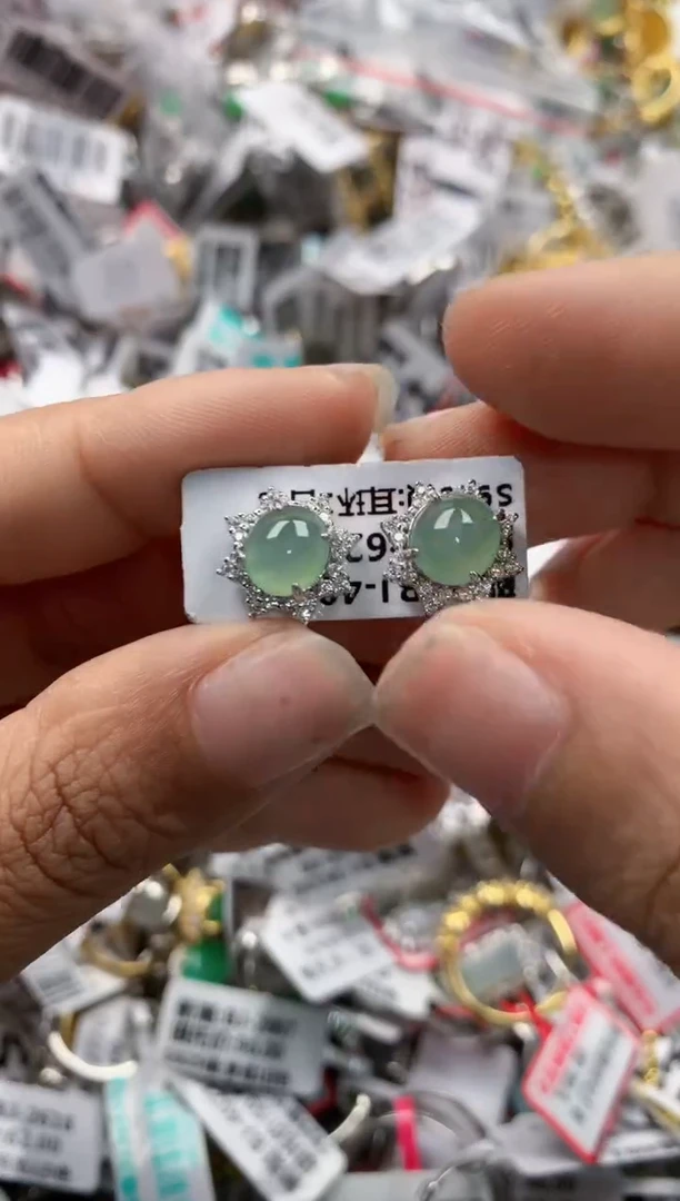 银S925镶嵌戒指翡翠444    5