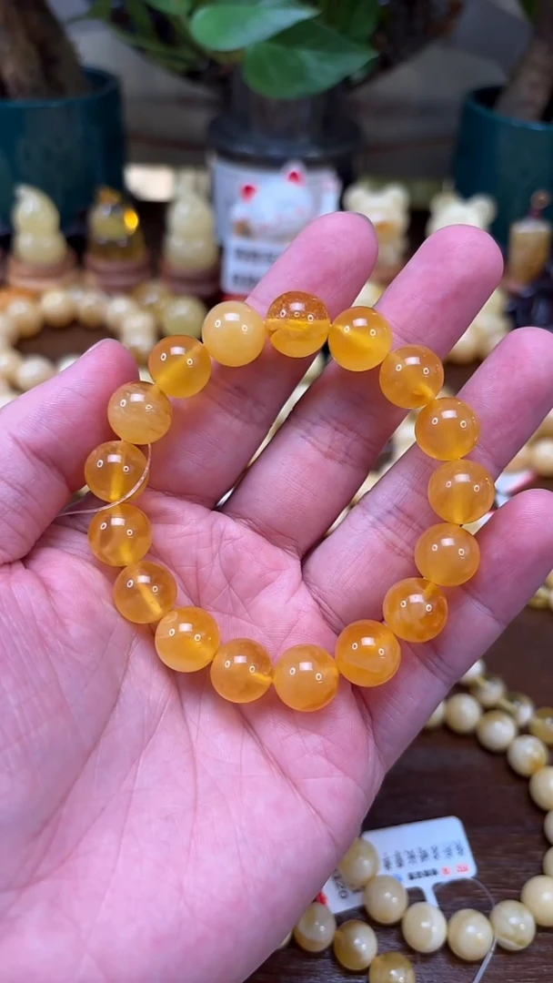 手串蜜蜡未镶嵌p49焦皮料蜜蜡单圈 15.42克 11+mm