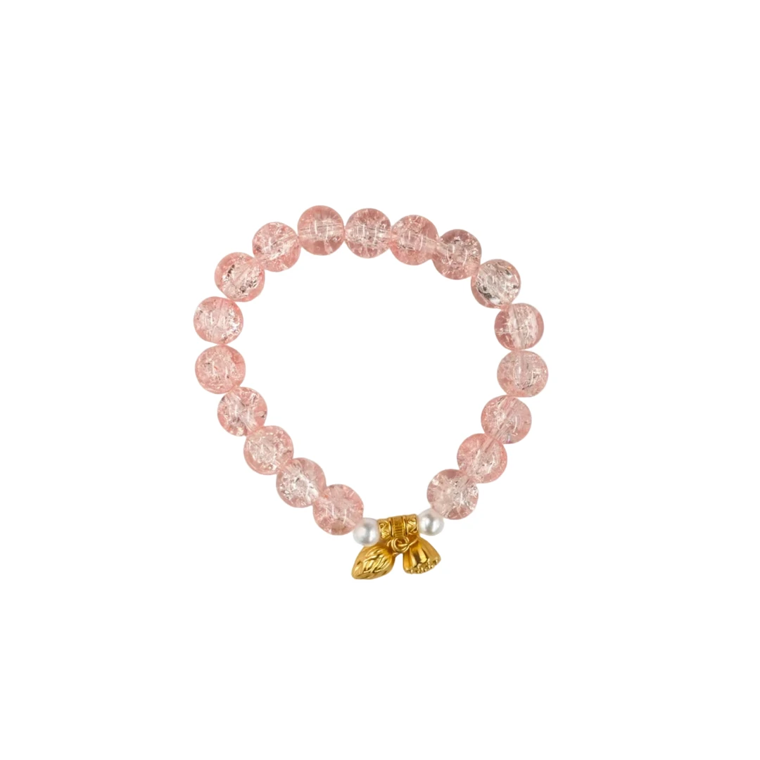 爆裂冰晶粉琉璃珠珠手串 H05-116