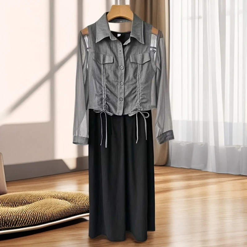 5229#灰【木兮兮专属】2025年夏冬季新款显瘦时尚休闲百搭套装女